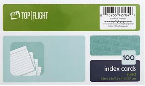 Top Flight White Index Cards 4x6, School Supplies