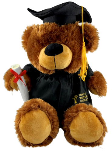 Grad Bear 12" TWU Logo On Gown