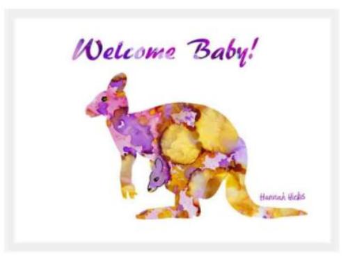 Card Welcome Baby Kangaroo