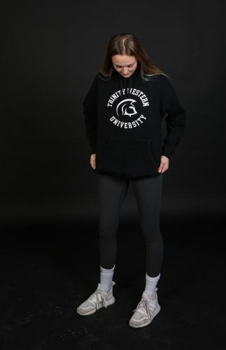 Hoodie Spartans Circle Graphic Black Xs