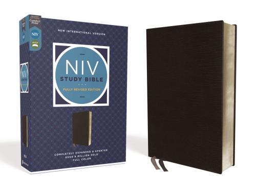 Niv Study Bible, Fully Revised Edition, Bonded Leather, Blac